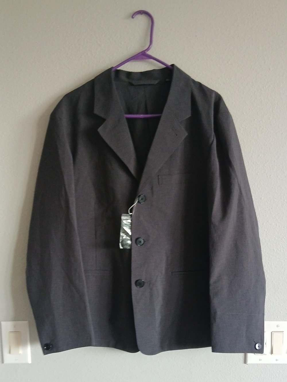 Nwt Uniqlo Men's Charcoal Gray Sport Coat Blazer Lightweight Large